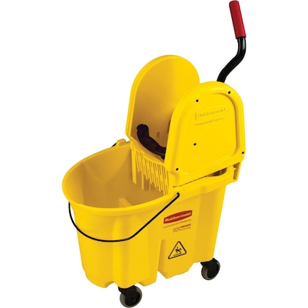 Rubbermaid Commercial WaveBrake 35 Qt. Down Press Combo Mop Bucket FG757788YEL